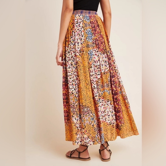 Anthro Bhanuni By Jyoti Panthera Animal Print Maxi‎ Skirt 8 - Picture 2 of 3